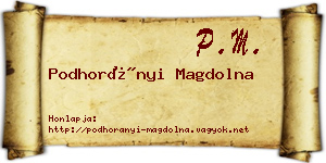 Podhorányi Magdolna névjegykártya