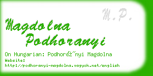 magdolna podhoranyi business card